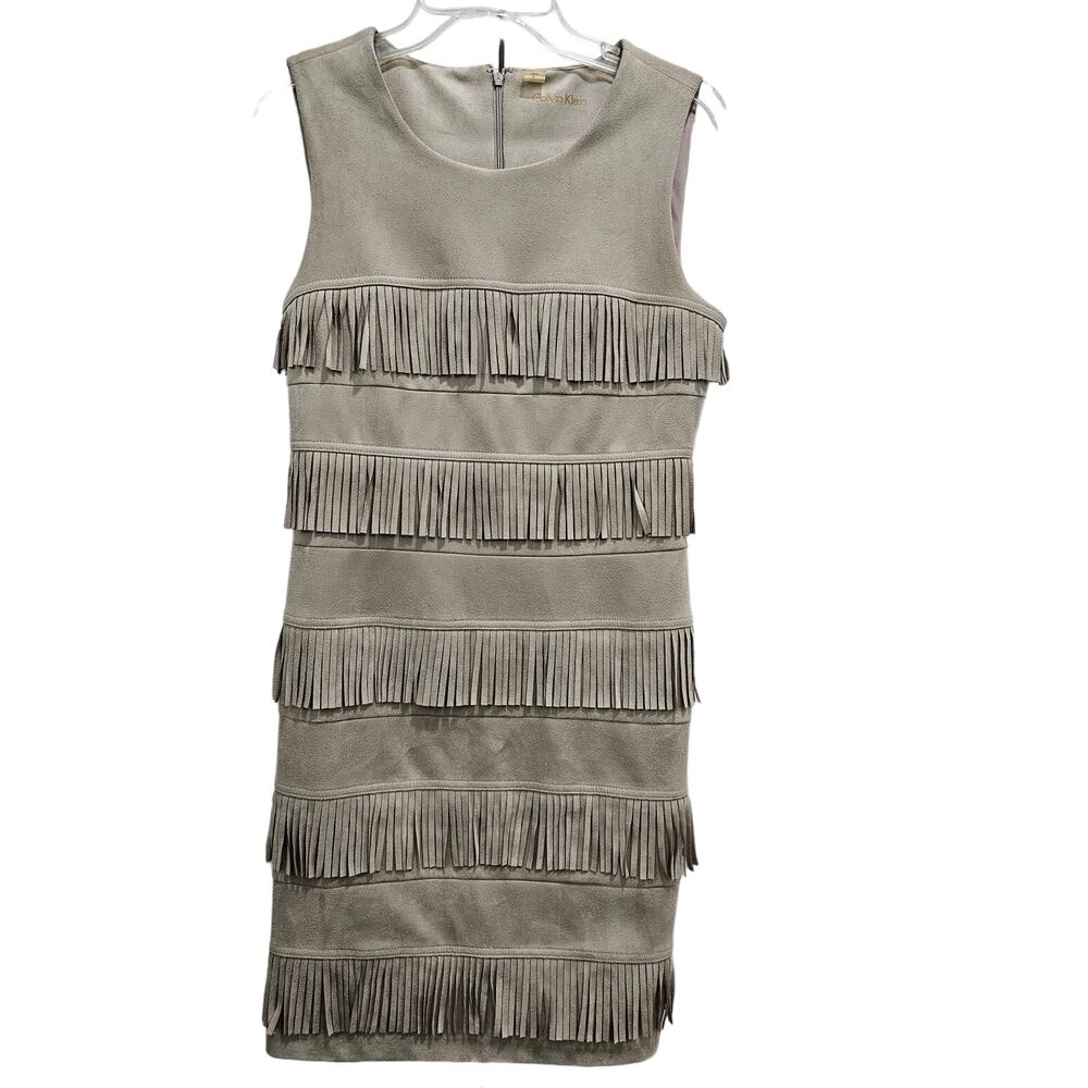Calvin Klein Dress Faux Suede SIZE 6 Beige